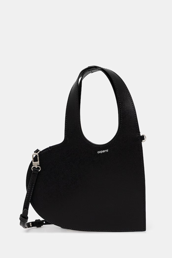 Coperni Mini Heart geantă crossbody pentru femei din piele negru COPBA93F6083