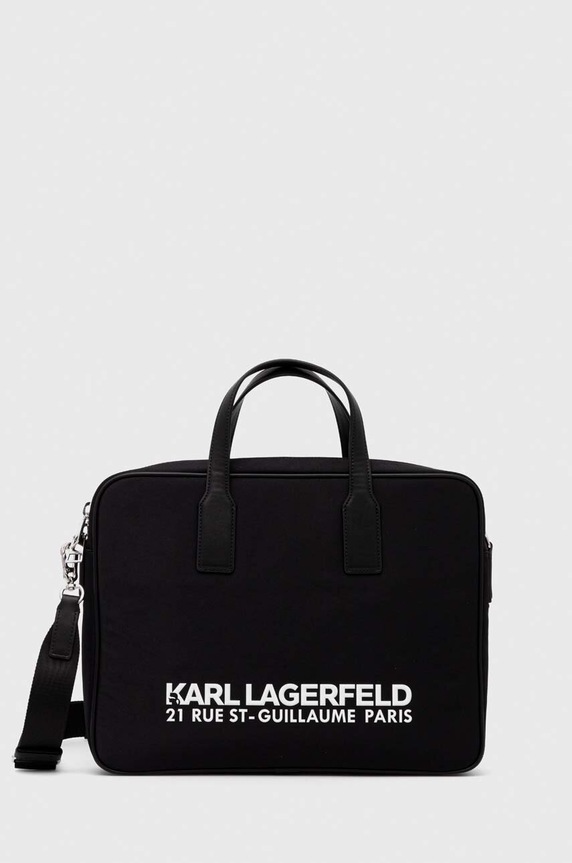 Karl Lagerfeld táska 36 x 28 x 7 cm szintetikus bőr fekete 241M3053