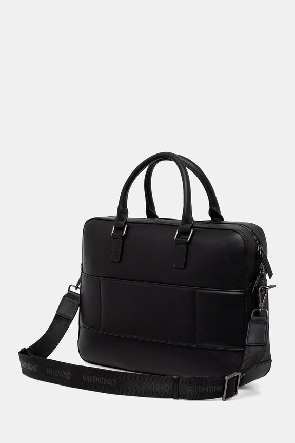 Accesorii Valentino Bags geantă de laptop pentru bărbați, cu imitație de piele HORIZON VBS8UT29 negru