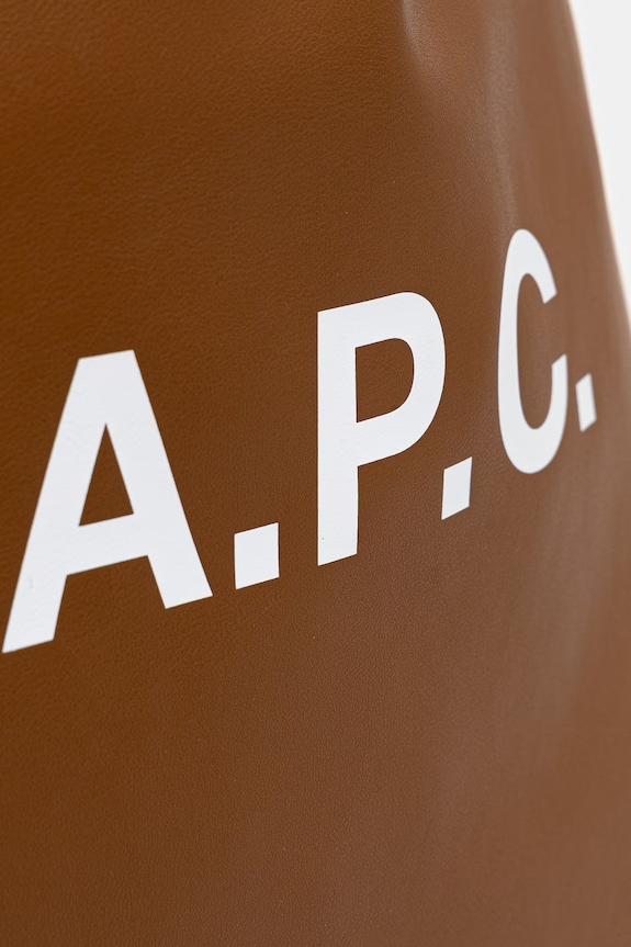 A.P.C. torba z imitacji skóry tote ninon brązowy PUAAT.M61565