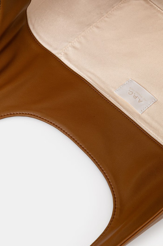 A.P.C. torba z imitacji skóry tote ninon PUAAT.M61565 brązowy