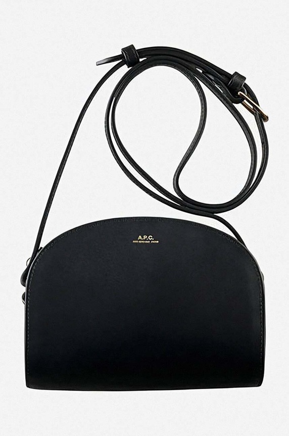 A.P.C. leather handbag Demi non-detachable strap black PXAWV.F61392