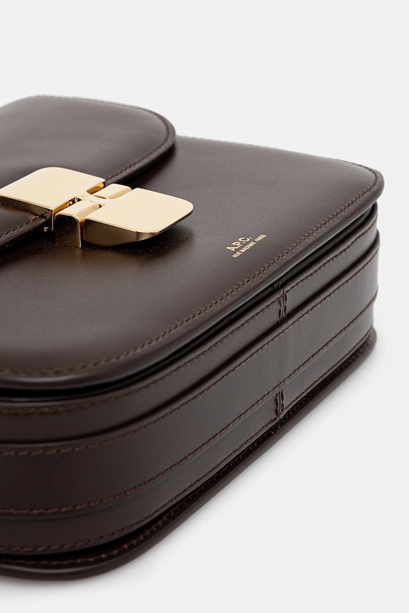 A.P.C. geantă de piele A.P.C. Sac Grace Mini PXBMW-F61515K maro PXBMW.F61515