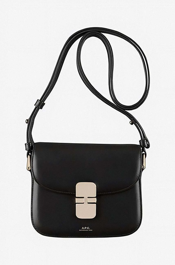 A.P.C. bőr táska A.P.C. Sac Grace Mini PXBMW-F61515 BLACK nappa bőr fekete PXBMW.F61515