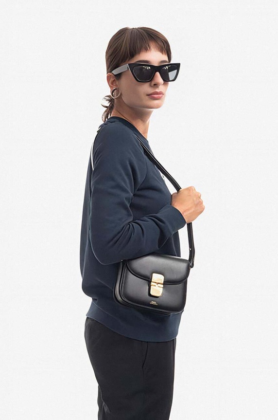 A.P.C. bőr táska A.P.C. Sac Grace Mini PXBMW-F61515 BLACK PXBMW.F61515 fekete AW25