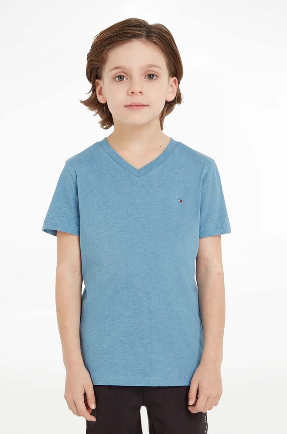 Tommy Hilfiger - T-shirt dziecięcy 74-176 cm bawełna niebieski KB0KB04142