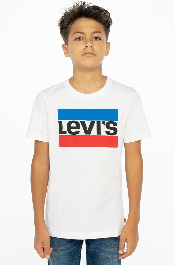Levi's T-shirt dziecięcy nadruk biały 9E8568.NOS.B