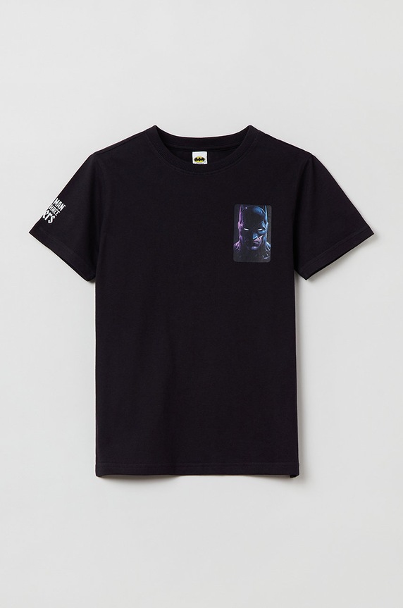 OVS t-shirt bawełniany dziecięcy nadruk czarny 1442243.BOY.10.15YEARS.