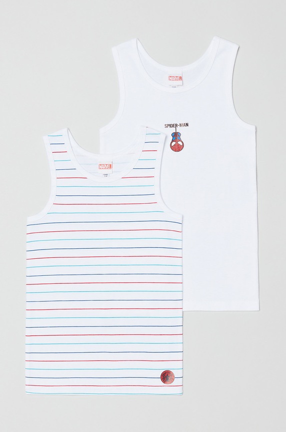 OVS top bawełniany dziecięcy wzorzyste biały 1444021.BOY.3.15Y.UNDER