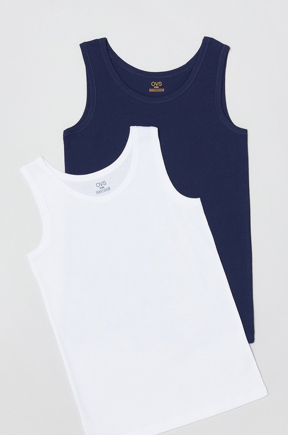 OVS t-shirt bawełniany dziecięcy (2-pack) bawełna multicolor 1432549.BOY.3.15Y.UNDER