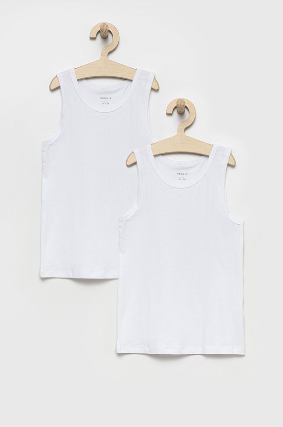 Name it top dziecięcy (2-pack) bawełna biały 13208843.BrightWhit