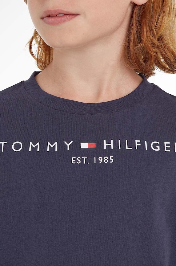 Tommy Hilfiger t-shirt bawełniany dziecięcy KS0KS00210 granatowy