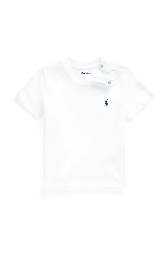 Pamučna majica kratkih rukava za bebe Polo Ralph Lauren pamuk bijela 320832904033