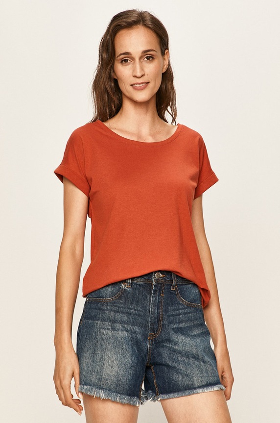 Vila t-shirt pozostałe czerwony 14025668