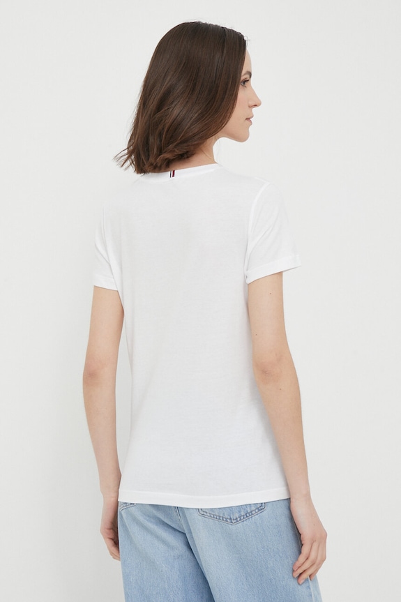 Îmbrăcăminte Tommy Hilfiger top WW0WW22043 alb