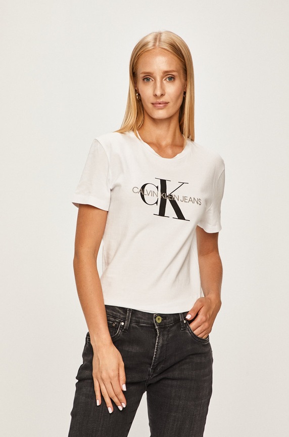 Calvin Klein Jeans - T-shirt pamut fehér J20J207878