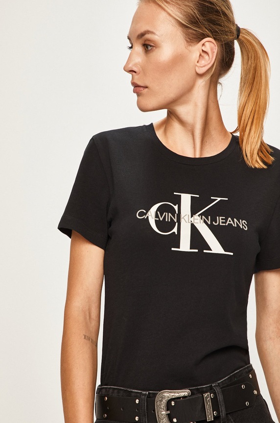 Calvin Klein Jeans - T-shirt J20J207878 nadruk czarny J20J207878