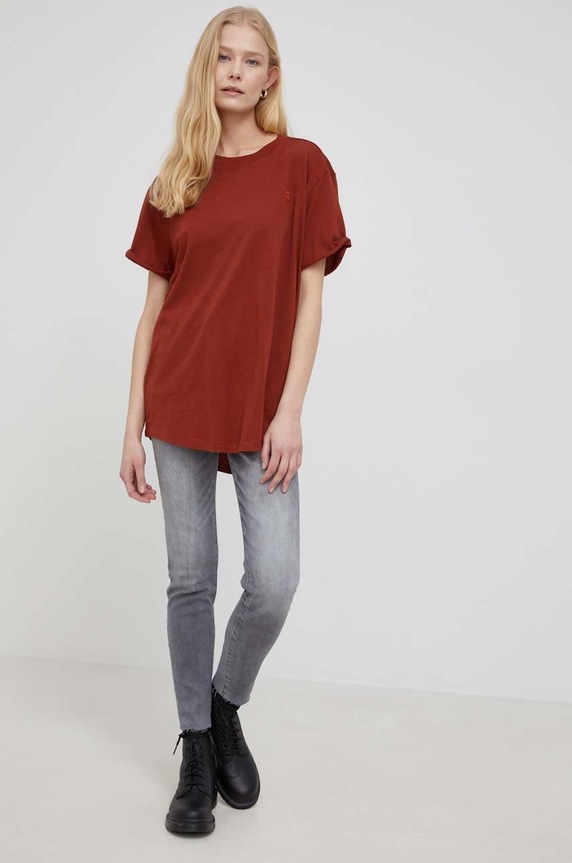 G-Star t-shirt bawełniany Lash fem loose r t D16902.4107 pomarańczowy AA00
