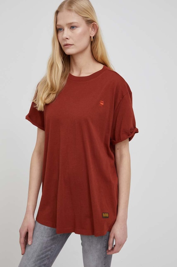 G-Star t-shirt bawełniany Lash fem loose r t pomarańczowy D16902.4107