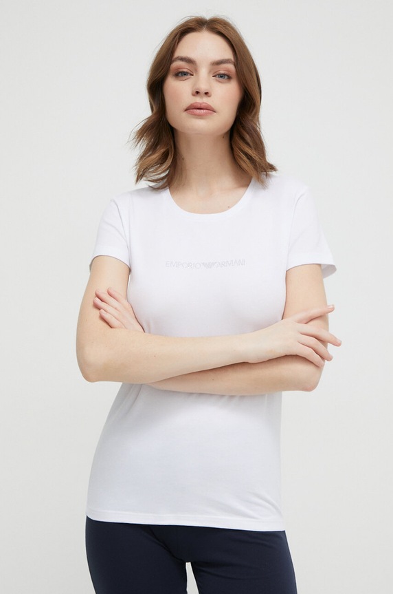 Emporio Armani Underwear t-shirt lounge aplikacja biały 163139.CC318