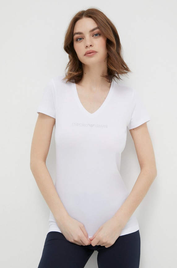Emporio Armani - T-shirt elasztánnal fehér 164407.CC318