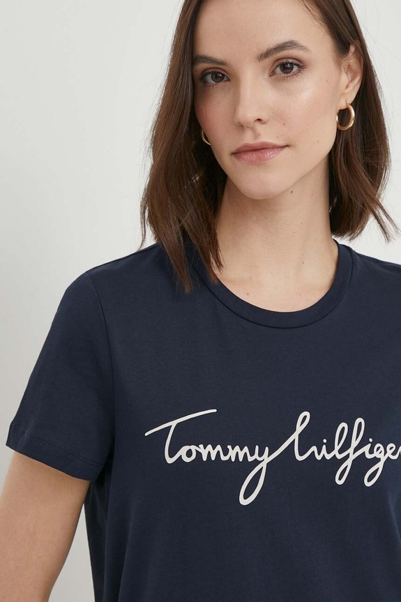 Tommy Hilfiger t-shirt bawełniany WW0WW24967.NOS granatowy AA00