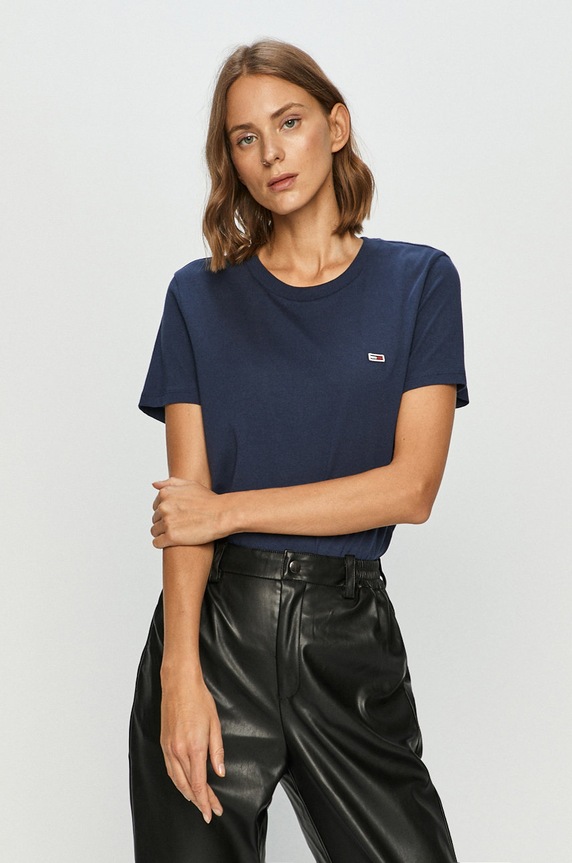 Tommy Jeans - Tričko bavlna tmavomodrá DW0DW09198.NOS