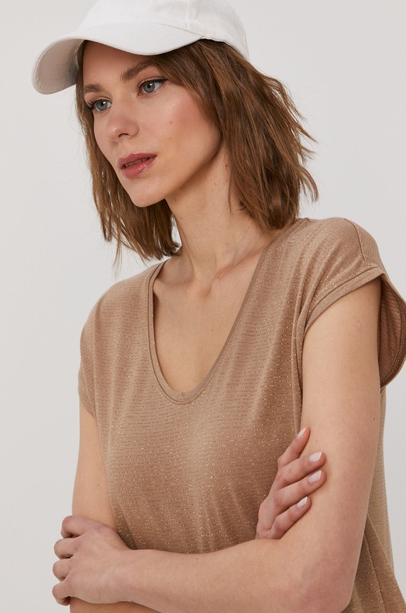 Pieces Tricou bej 17078572