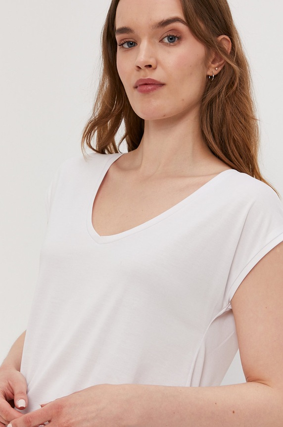 Pieces T-shirt biały 17095260