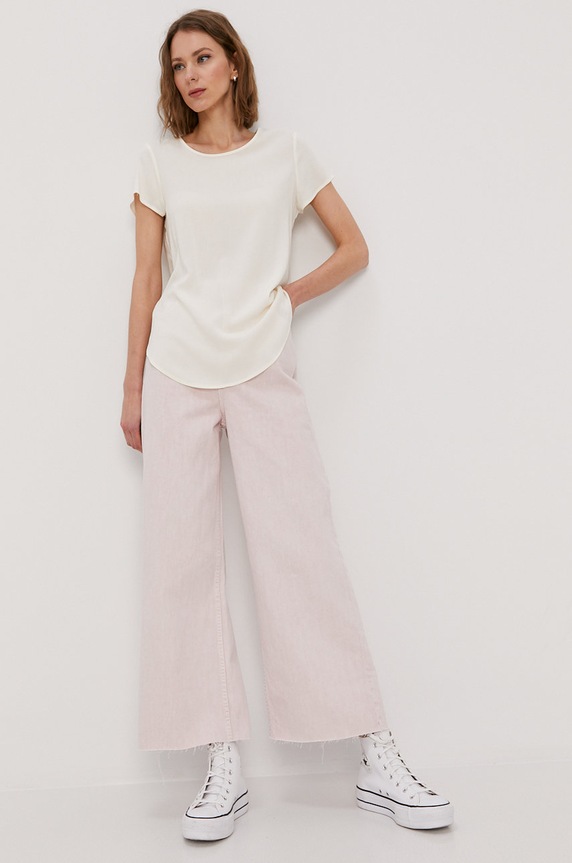 Vero Moda Bluzka z elastanem beżowy 10248152