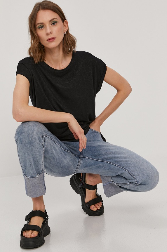 Vero Moda T-shirt z elastanem czarny 10250488