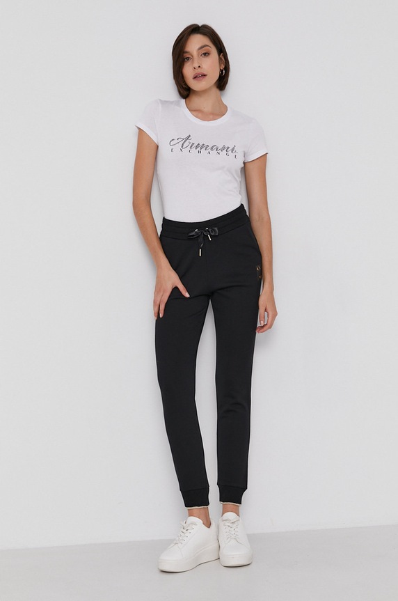 Armani Exchange pamut póló 8NYT91.YJG3Z.NOS fehér AA00