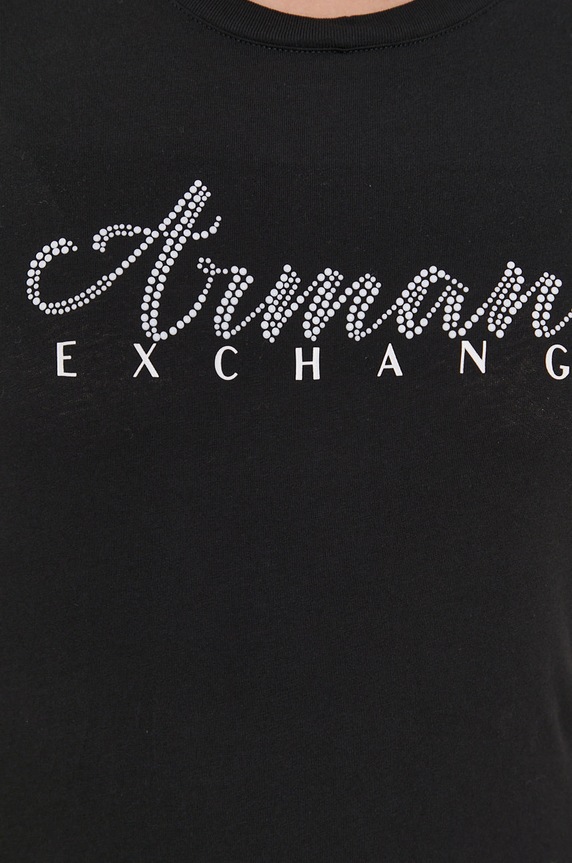 Armani Exchange pamut póló 8NYT91.YJG3Z.NOS fekete