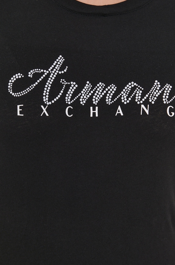 Armani Exchange pamut póló 8NYT91.YJG3Z.NOS fekete