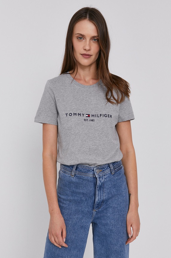 Tommy Hilfiger t-shirt bawełniany WW0WW31999.NOS szary AA00