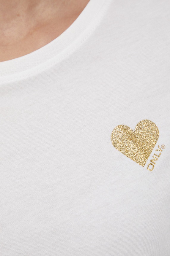 Bombažen t-shirt Only 15244714.CloudDance bela