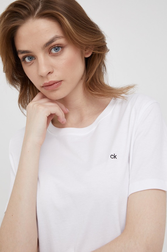 Bavlněné tričko Calvin Klein bílá K20K202133