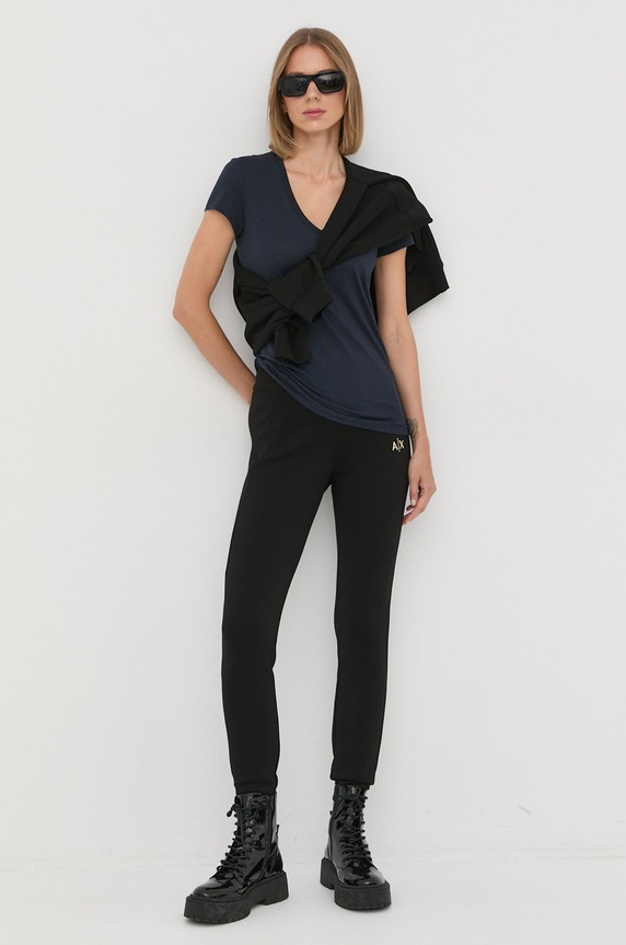 Armani Exchange t-shirt bawełniany 8NYTDH.YJ16Z.NOS granatowy NC00