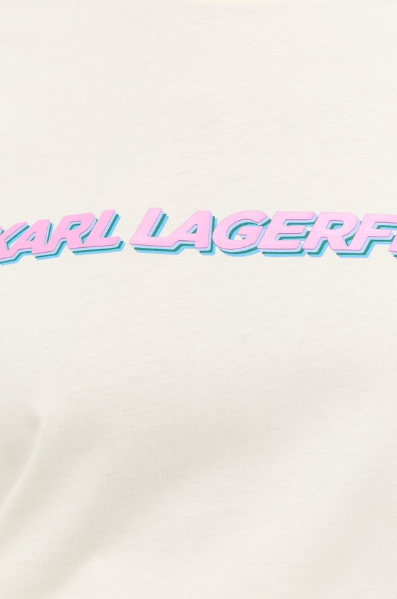 Karl Lagerfeld t-shirt bawełniany 225W1701 225W1701 beżowy