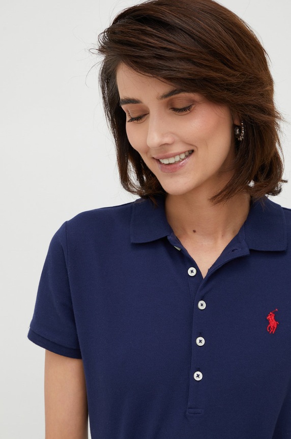 Polo Ralph Lauren polo z elastanem granatowy 211870245002