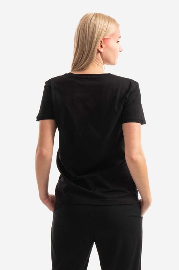 Clothing Alpha Industries T-shirt Basic T ML Foil Print 106061.03 black