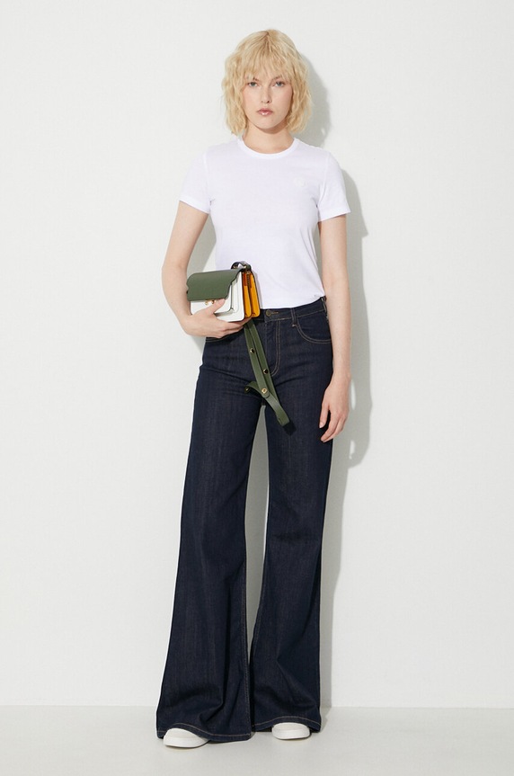 Wood Wood t-shirt in cotone Uma applique bianco 10002500.2222