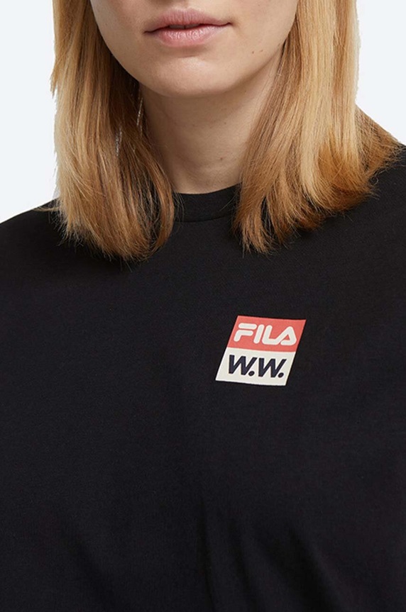 Oblečení Bavlněné tričko Wood Wood Steffi T-Shirt x Fila 688376.A296 černá