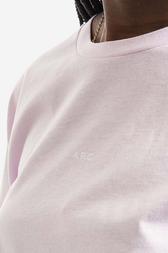 A.P.C. cotton T-shirt Jade pink COEIO.F26937