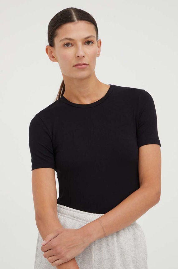 Samsoe Samsoe t-shirt ESTER czarny F00012121