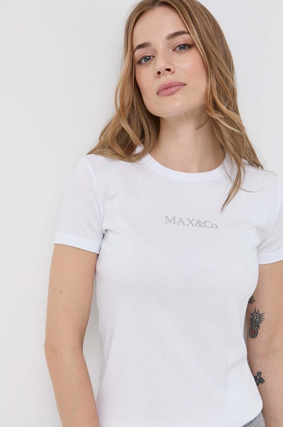 MAX&Co. t-shirt bawełniany biały 49749123