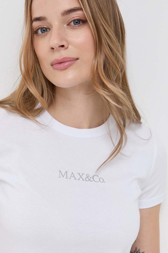 MAX&Co. t-shirt bawełniany 49749123 biały