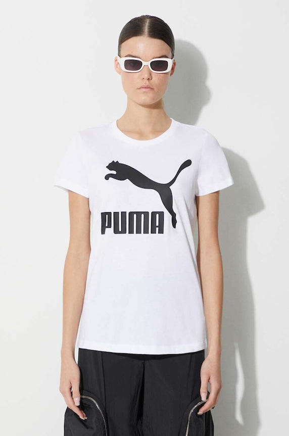 Puma t-shirt in cotone Classic Logo Tee regolare bianco 530076.02