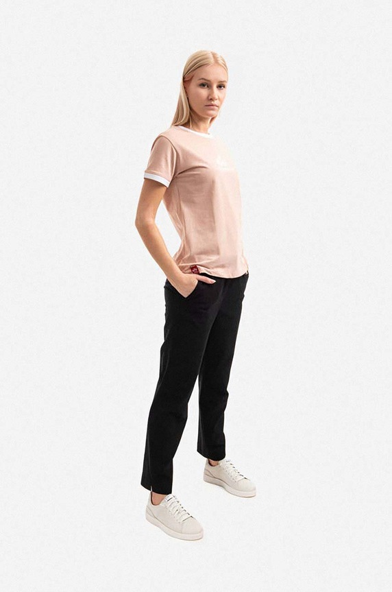 Alpha Industries T-shirt Basic T Contrast ML Wmn 106066.640 orange AA00