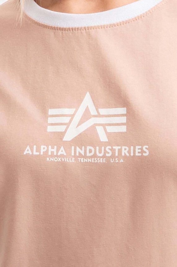 Alpha Industries T-shirt Basic T Contrast ML Wmn orange 106066.640